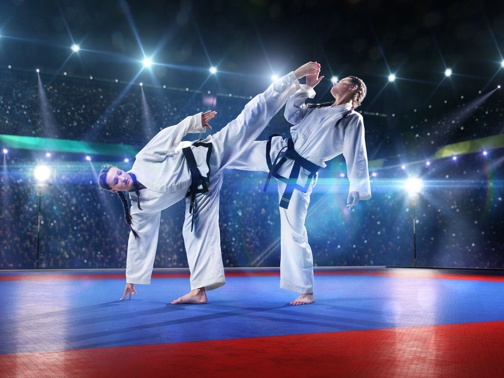 Karate-Wettkampf auf der Kampffläche